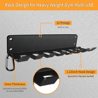 Home Gym Storage - Heavy-Duty Barbell Holder, Kettlebells, Weight Bar, Workout Rack Equipment, Foam Roller, Jump Rope, Resistance Band