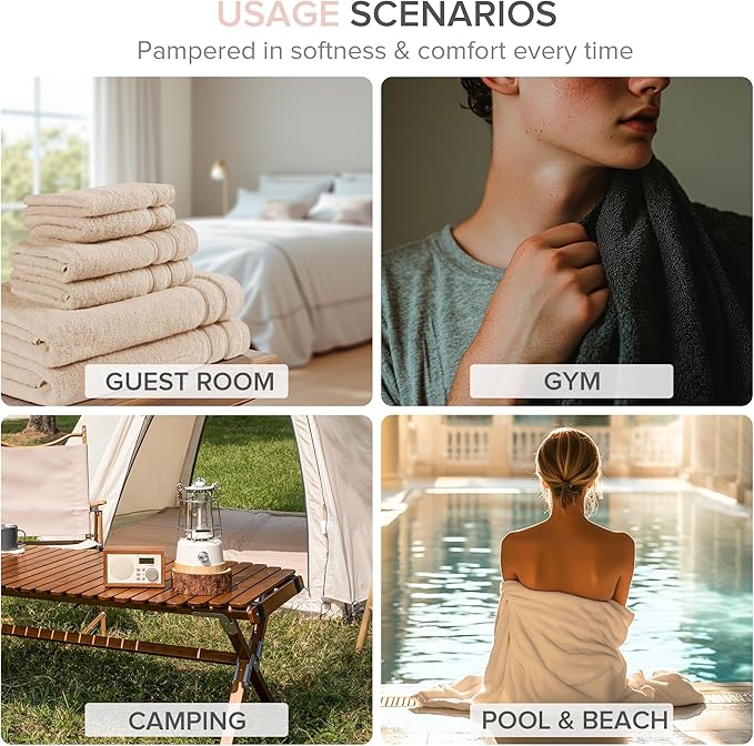 Comfort Spaces Towel Set for Bathroom 12 Piece Luxury Bath Towel Set 4 Hand Towel for Bathroom 4 Washcloth 4 Large Bath Pink Towel Sets 100% Cotton Quick Dry Towel Zero Twist Soft Lightweight Blush