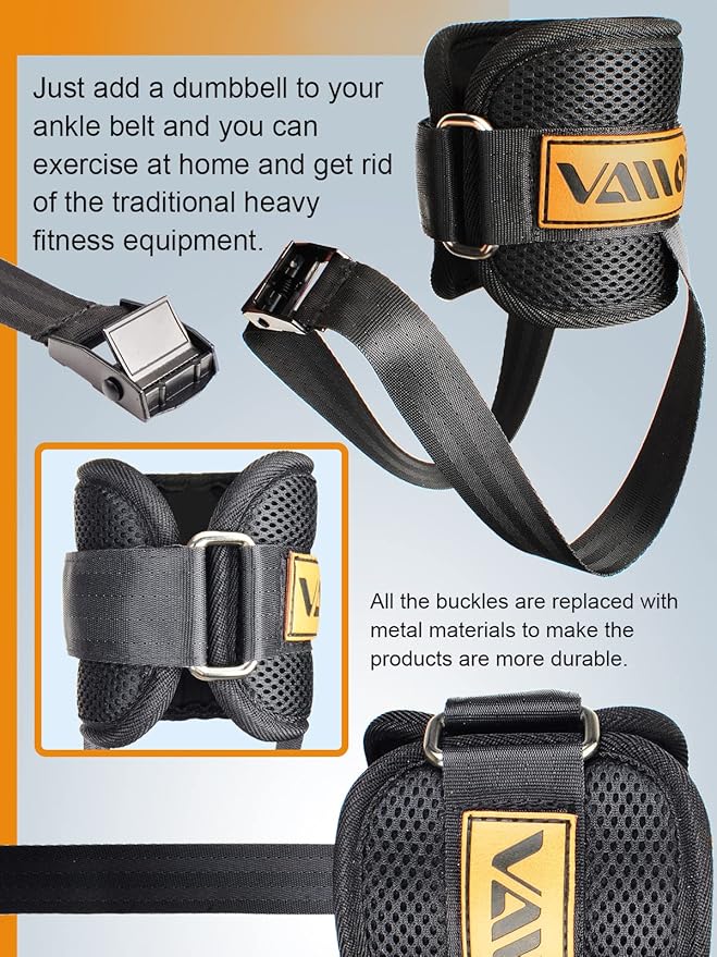 VAIIO Adjustable Weight Dumbbell Ankle Straps, Ankle Bands for Working Out Booty Workouts-Kickbacks, Leg Extensions, Lower Body Strength Training, Pelvis Muscle Exerciser for Men and Women
