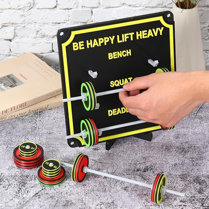 Bnesi Personalized Removable Mini Barbells Tracking Board Custom Weightlifting Tracking Board with Text Customized Board for Workout Tracking Gifts for Fitness Lovers