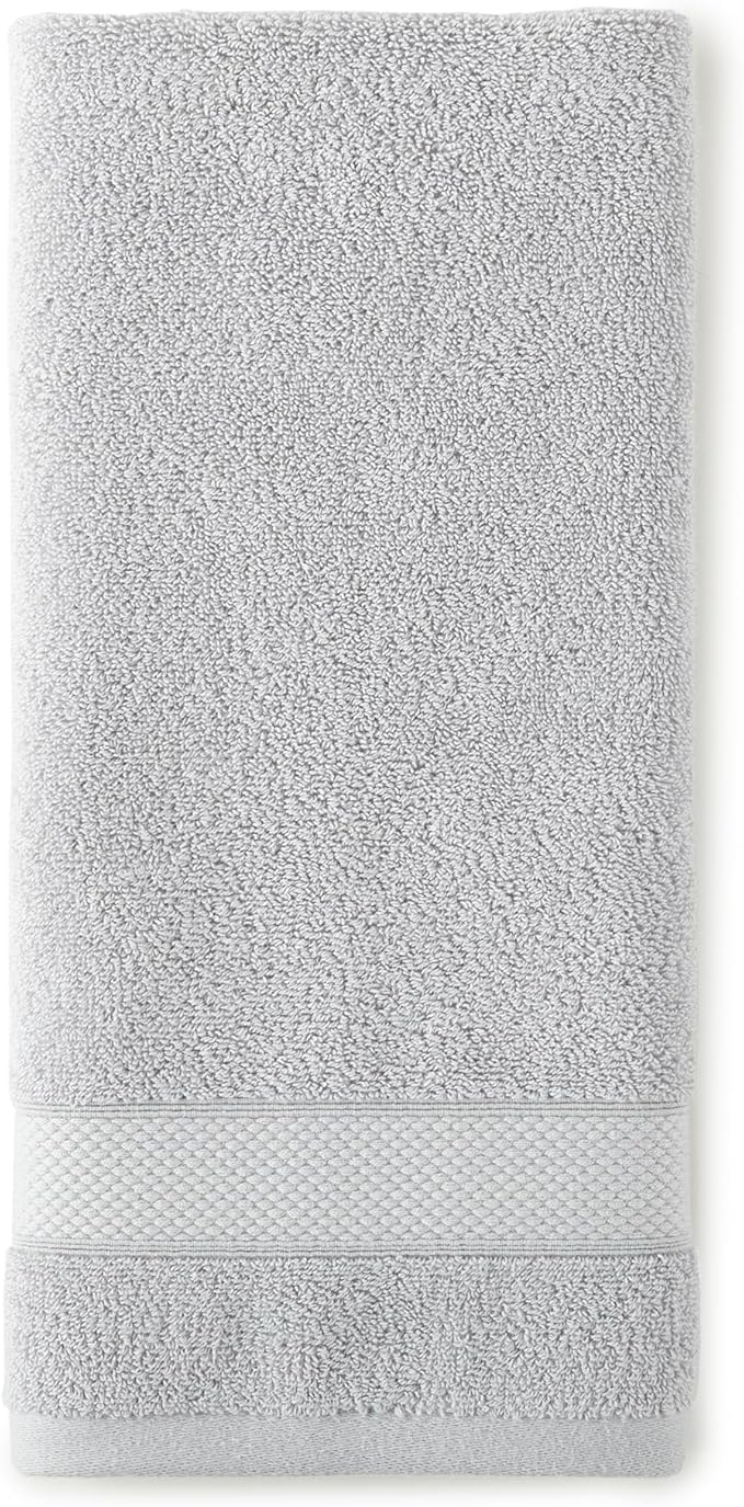 Peacock Alley Diamond 6 Piece Towel Set - Luxurious 100% Long-Staple Turkish Cotton - Soft, Absorbent & Fast Drying, Pewter