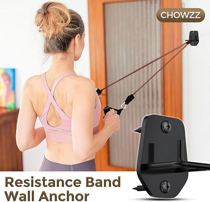 4 Pcs Resistance Band Anchors - Space-Saving Wall Mount Workout Anchors for Exercise Bands - Upgrade Home Gym Wall Hooks for Strength Training, Fitness, Physical Therapy