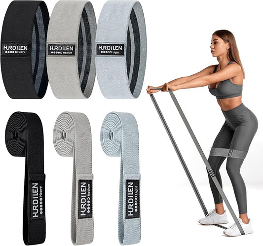 Resistance Bands for Working Out Set, 3 Pcs Pull Up Bands and 3 Pcs Assistance Bands with Door Anchor for Legs, Glutes, Hip, Fabric Loop Bands Workout Bands Resistance for Gym, Home, Office