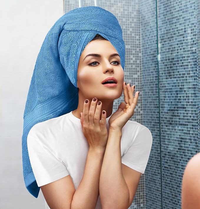 Utopia Towels 8 Piece Premium Towel Set, 2 Bath, 2 Hand, and 4 Wash Cloths, 600 GSM 100% Ring Spun Cotton, Highly Absorbent Towels for Bathroom, Gym, Hotel, and Spa, Electric Blue