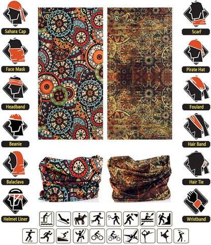 Headband Neck Gaiter Head Wrap Headwear Face Mask Magic Scarf Bandana for Men and Women