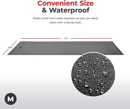 Sunny Health & Fitness Non-Slip Home Gym Mat – Workout Floor Protection Foam Pad for Treadmill, Bike, Elliptical, Yoga and Exercise Equipment or Standing Desk in 4 Size Options