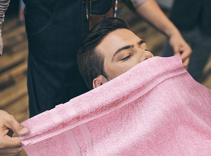 Utopia Towels Cotton Bleach Proof Salon Towel 16 by 27 inches, Bleach Safe Gym 100% Cotton Hand Towel, 12 Pack, Pink