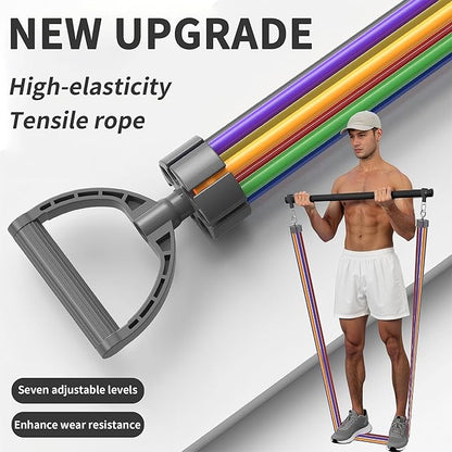 Resistance Bands Set 17 Piece - Exercise Tubes with Handles, Door Anchor, Ankle Straps & Carry Bag - Shape Body & Home Workouts