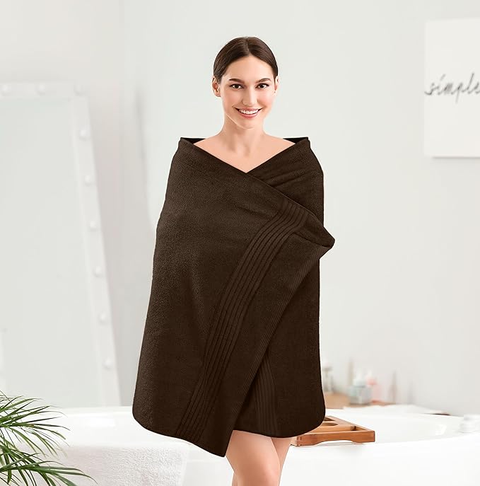 Utopia Towels 4 Pack Bath Towels Set, (27 x 54 Inches) 100% Ring Spun Cotton, Quick Dry, Highly Absorbent, Soft Feel Towels, Perfect for Daily Use (Dark Brown)