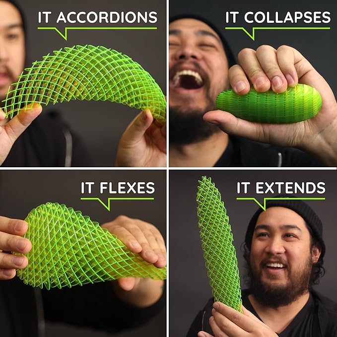Morf Fidget Worm Toy - Flexible 3D Sensory Toy for Kids, Teens, and Adults – Stretchy, Quiet, Stress and Anxiety Relief, Focus - for Tactile Play, School, Work Gifts, Great for Classroom and Office