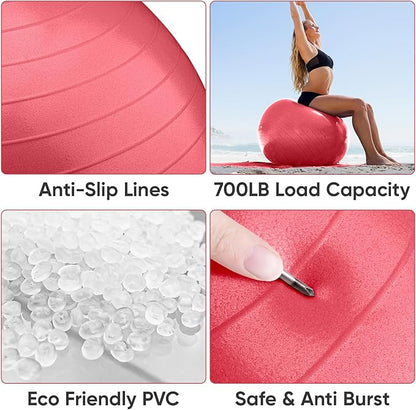APEXUP Yoga Ball Exercise Ball Anti Slip Heavy Duty for Fitness, Balance & Core Workout