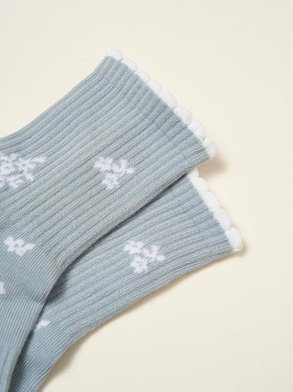 Crew Half Calf Grip Socks, Cutest Fruits Pilates Socks, Ruffle socks, Non-Slip, Barre Yoga Fitness