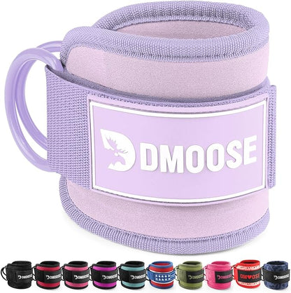 DMoose Fitness Ankle Straps for Cable Machines - One Size Fit with Premium Padding, Glute Kickback Ankle Strap for Women & Men, Cable Attachments for Gym, Booty Workouts, Leg Extension & Hip Abductors