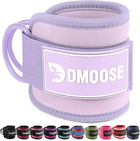 DMoose Fitness Ankle Straps for Cable Machines - One Size Fit with Premium Padding, Glute Kickback Ankle Strap for Women & Men, Cable Attachments for Gym, Booty Workouts, Leg Extension & Hip Abductors