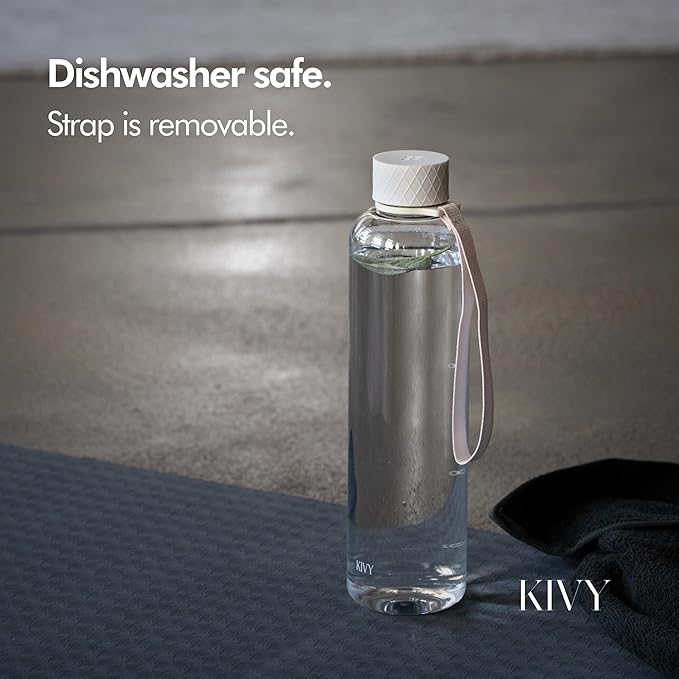 KIVY Tritan Water Bottle 2nd Generation (Cream Clear, 32oz)