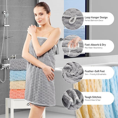 Luxury Microfiber Bath Towels 4-Pack | 8X Absorbent Quick-Dry 27.5x55in (70x140cm) | Ultra Lightweight & Hypoallergenic for Spa, Gym, Travel | Super Soft Bath Sheets Set, 4 Colors