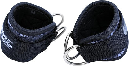 Ankle Straps for Cable Machines Double D-Ring Gym Adjustable Neoprene Premium Cuffs to Enhance Legs Abs & Glutes Kickbacks Workouts Leg Curls Extensions Booty Hip Abductors Exercise for Men & Women
