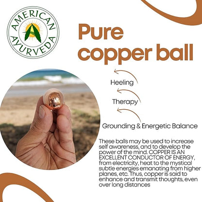 Pure Copper Ball, Bring Integrity and Clear Thinking with Natural Energy Meditation Dia Orb Sphare, Get Mental Agility Grounding Movement Therapy with Copper Orb - 2 Inch 1 Ball