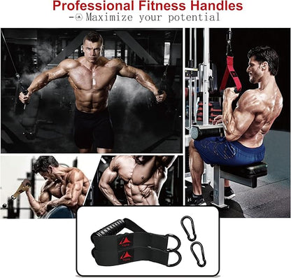 Heavy Duty Gym Exercise Handles Attachment for Cable Machine,Resistance Band,Pulley System Fitness Workout Equipment, with Elastic Rubber Grip