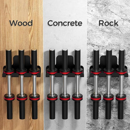 Barbell Wall Holder,Single Barbell wall Mount Hanger,Garage Gym Bar Wall Rack,Vertical Olympic Hanger wall Mount Rack,Space Saving Gym Accessory,Holds Under 33mm Bar Size(Black)