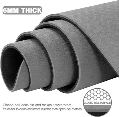 UMINEUX Large Yoga Mat for Men and Women 1/4 & 2/5 Inch Extra Thick TPE Fitness Mat for Home Gym Workout, Non-Slip, Eco Friendly Exercise Mat for Yoga, Pilates, Stretching, Meditation