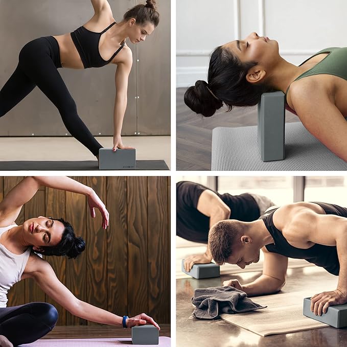 MICRODRY - Stretching & Exercise Foam Blocks, Yoga, Pilates Equipment for Home Workouts, Fitness Accessories for Home & Gym, Slip-Resistant, EVA Foam Block, 9 x 4 x 6 inches