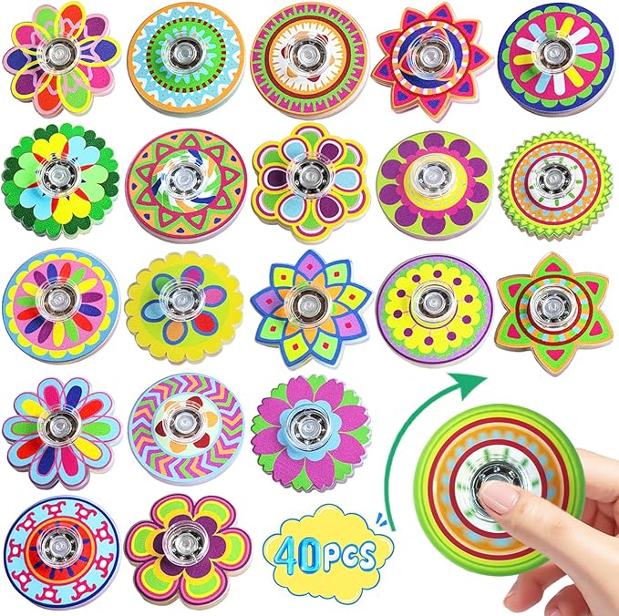 40Pcs Funny Sensory Fidget Toys for Spinner Mini,Birthday Gifts Goodie Bag Stuffers Party Favors Supplies for Kids Boys Girls Teens Adults Anxiety ADHD Stress Relief,Treasure Box Toy Classroom Prizes