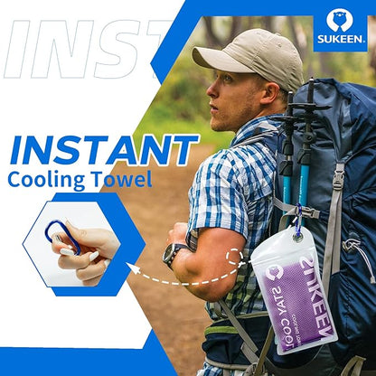 Sukeen 4 Pack Cooling Towel (40"x12"), Ice Towel, Soft Breathable Chilly Microfiber Towel for Yoga, Sport, Running, Gym, Workout, Camping, Fitness, More Activities