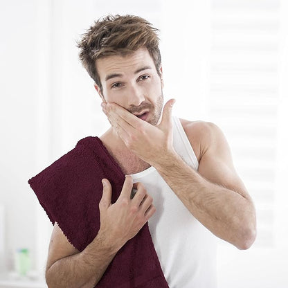 Utopia Towels, Salon Towel, Pack of 24, Not Bleach Proof, 16 by 27 Inches, Highly Absorbent Cotton Towels for Hand, Gym, Beauty, Spa, and Home Hair Care, Burgundy