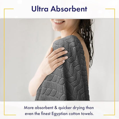 Ultra Soft & Stylish 700 GSM Luxury Bath Towels - 100% Zero-Twist, Long-Staple Cotton - Remarkably Absorbent & Quick Drying - 6 Piece Towel Set (Granite Grey)
