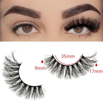 FARRED Cat Eye Lashes Fluffy False Eyelashes 10 Pairs Fake Eyelashes Natural Look Short Natural Lashes Cateye Lash Wispy Volume Eyelash Faux Mink Strip Lashes Pack for Daily Makeup (C8 | 9-17MM)