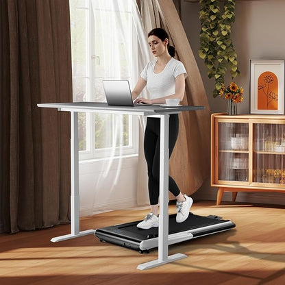GYMAX Walking Pad Treadmill, 3HP Under Desk Treadmills with 340LBS Capacity, LED Display, Remote & APP Control, 3 in 1 Portable Compact Running Jogging Machine for Home Office Gym Exercise