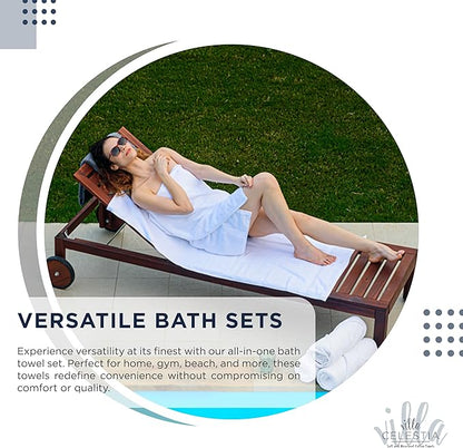 100% Cotton Bath Towel Set of 12-4 Bath Towels, 4 Hand Towels, 4 Wash Cloths, Sustainable, Soft, Highly Absorbent, Combed Cotton 12 Piece Set for Hotels, Spa, Bathroom, Dorm, Navy Blue