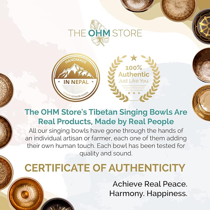 Ohm Store Tibetan Singing Bowl Set — Meditation Sound Bowl Handcrafted (5″)