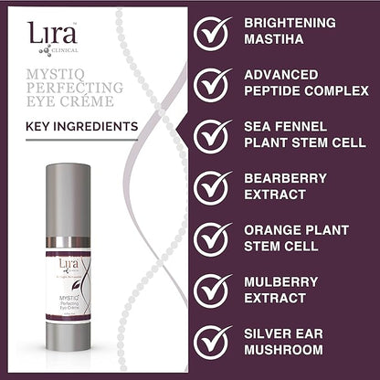 Lira Clinical MYSTIQ Perfecting Eye Cream - Lifting Anti Aging Eye Cream with Collagen Peptides - 0.5 fl oz