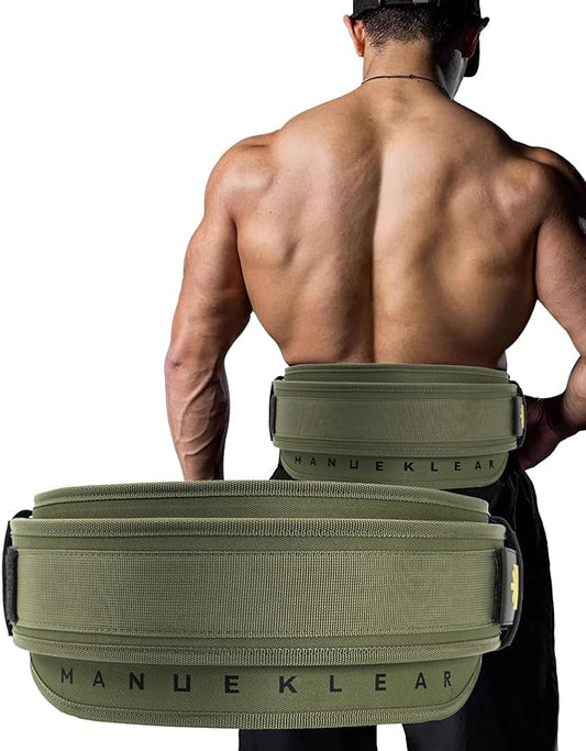 MANUEKLEAR Weight Lifting Belts for Men and Women, Gym Weight Belt with Carabiner Quick Locking, Double-Layer Weightlifting Belt for Workout Squat Powerlifting Deadlift