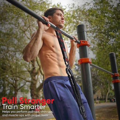 Pull Up Assistance Bands 260lbs - 4 Heavy Duty Assisted Pull Up Bands - Adjustable Strength Resistance Band Pull Up Assist, Training Equipment with Foot Rest, Bar Band for Home & Gym