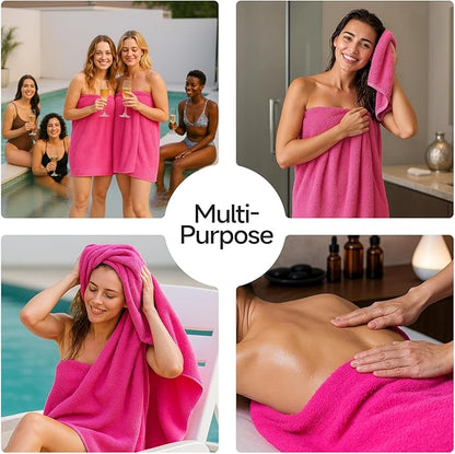 REDKISS Luxury Pink Bath Towel Set of 4, 100% Cotton 900 GSM Premium Bathroom Towels, Ultra Soft, Highly Absorbent & Quick Dry Bath Sheets, No Shedding, Hotel & Home Spa Towel Sets for Adults