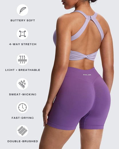 Aoxjox Women's Workout Sports Bras Twist Front Fitness Training Gym Bra Yoga Crop Lola Tank