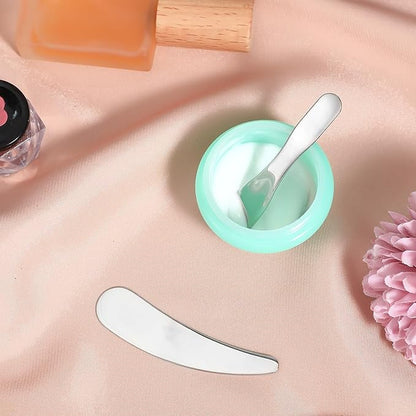 8pcs Makeup Spatula Mini Metal Cosmetic Spatulas Reusable Cream Skincare Facial Spatulas for Mixing and Sampling Skin Care Cream Face Mask Multi-Functional Facial Applicator Tool