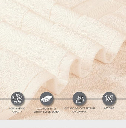 Oakias Premium Towel Set 600 GSM 8 Piece Sea Salt - 100% Ring Spun Cotton Highly Absorbent Towels Set - Super Soft Bathroom Towel Set - Hotel Quality Double Stitched Hem - Ideal for Hotels, Spa, Gyms