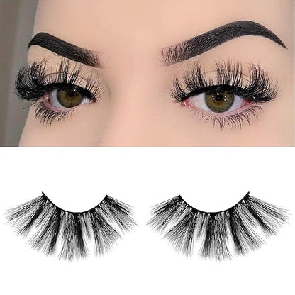 Mikiwi 25mm Lashes, Dramatic 6D Faux Mink Lashes, Fluffy Volume Eyelashes, Thick Crossed Lashes, Long Faux 25mm Mink Lashes