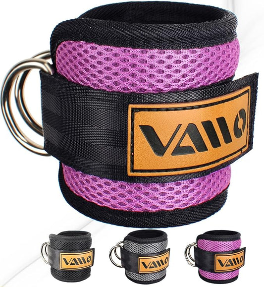 VAIIO Ankle Straps for Cable Machines,Adjustable Comfort fit Neoprene, Reinforce Double D-Ring - Premium Ankle Cuffs to Improve Abdominal Muscles, Lift The Butts, Tone The Legs for Men & Women