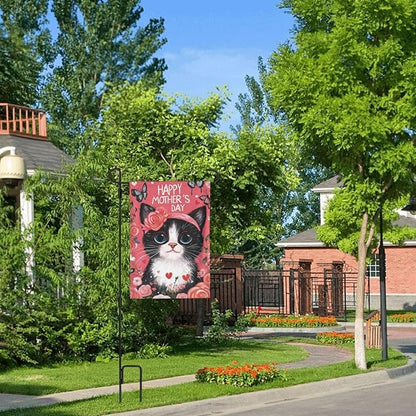 Mothers Day Cat Garden Flag 12x18 In Double Sided Yard Flags Lawn Sign Decor No Flagstand