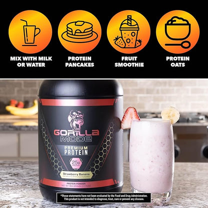 Gorilla Mind Premium Whey Protein - Cookies and Cream, 25 Grams of Whey Protein Isolate & Concentrate,Recover and Build Muscle (30 Servings)