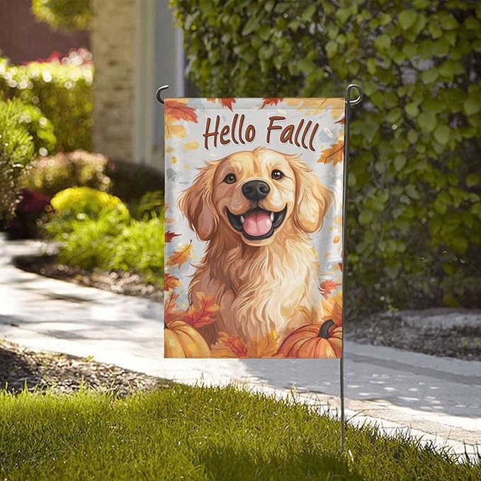 Dog Garden Flag 12x18 In Double Sided Yard Flags Lawn Sign Decor No Flagstand