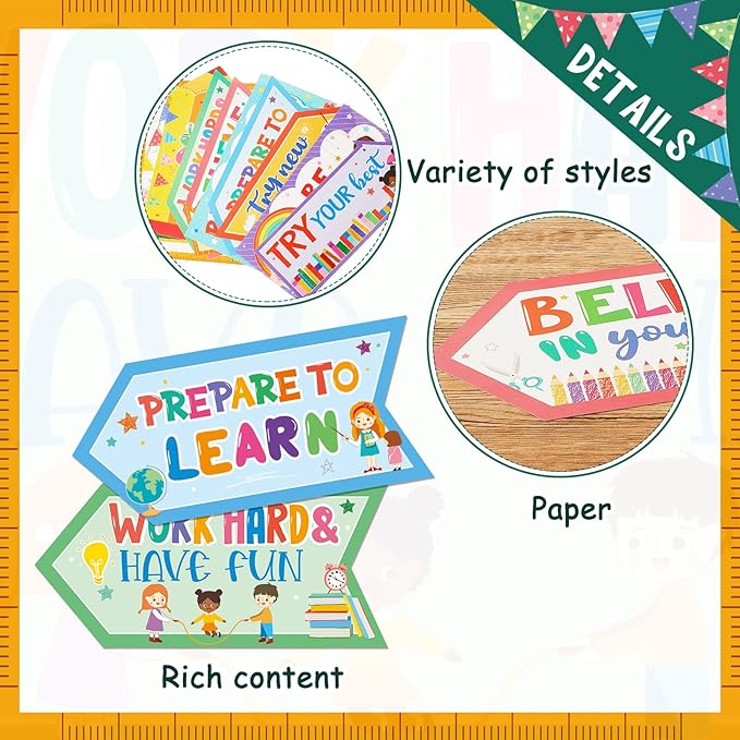 Epakh 20 Pieces Party Decorations Welcome Sign Decorations Sign for Birthday Baby Shower Party Supplies(Classroom Rules)