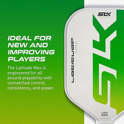 SLK Latitude 2.0 Pickleball Paddle | G4 Graphite Pickleball Paddle Face | Rev-Core+ Technology with SpinFlex Surface | Redesigned for Performance and Control