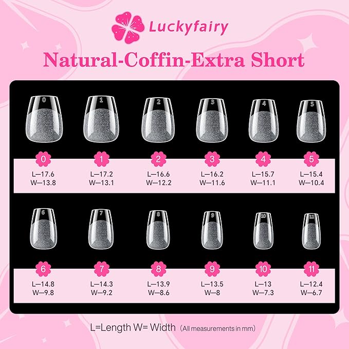 Extra Short Nail Tips: 504pcs Pre-shaped Half-matte Coffin Short Nails, 12 Sizes XS Clear Full Cover Fake Nails Soft Gelly Ballerina Press on Gel Nail Tips for Extension