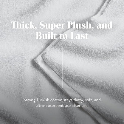 Brooklinen Super-Plush Turkish Cotton Hand Towels Set of 2 Cotton, 820 GSM, Highly Absorbent, Machine Washable, Perfect for Home & Bathroom (20"x30", White)